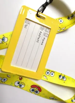 1 шт. мультяшный желтый Счастливый милый ПВХ Именной держатель для карт