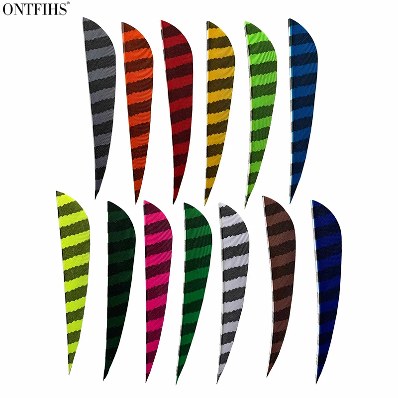 24 шт./лот ONTFIHS 4 &quotперья для стрел настоящая индейка полосатый шлейф аксессуары
