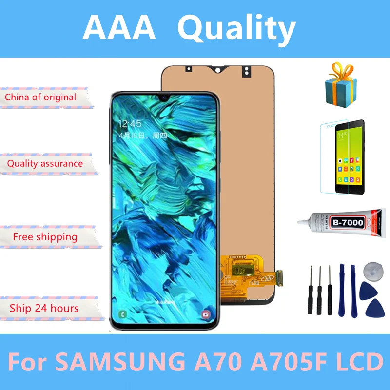 

Оригинальный Для Samsung Galaxy A70 2019, ЖК-дисплей, сенсорный экран, дигитайзер, для сборки, для Samsung A705 A705F SM-A705F A705DS