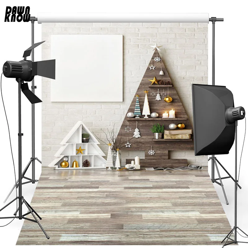 DAWNKNOW задний фон с веселой рождественской елкой для фотосъемки Fotografia Крытый