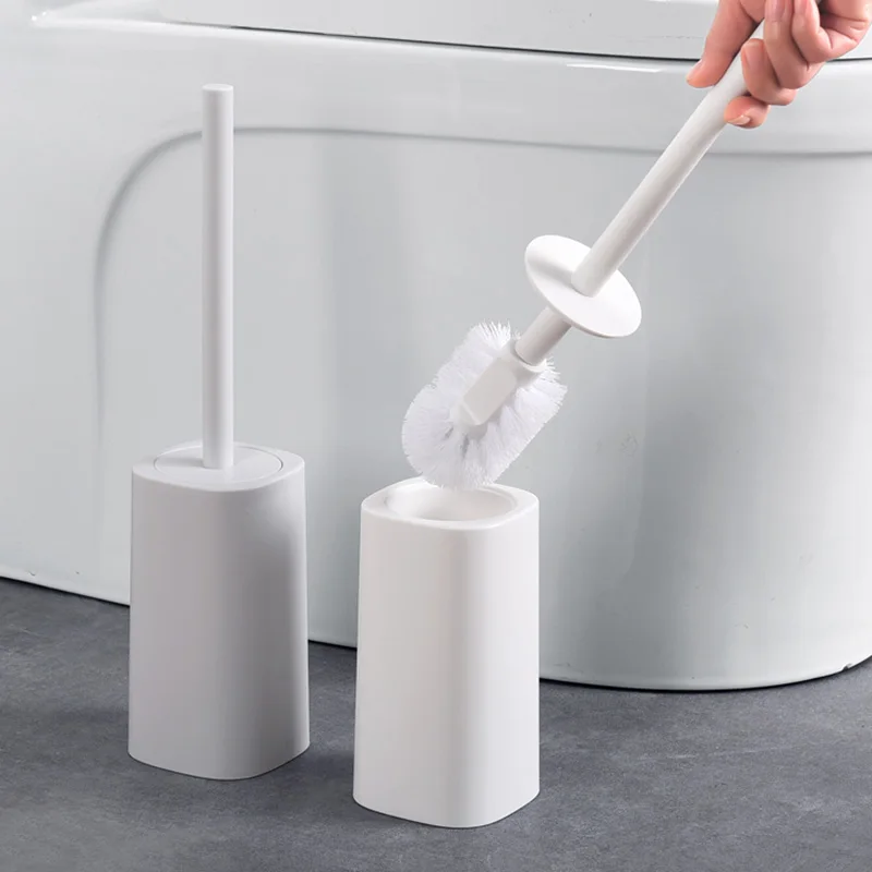 

White Slim Toilet Brush Modern Water Leak Proof WC Dredge Stand Toilet Brush Storage Escobilla Inodoro Home Accessories GTJ50
