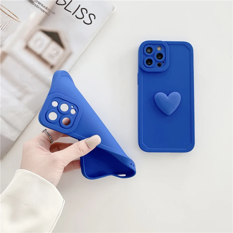 Популярный цветной 3D чехол для телефона с любовным сердцем iPhone 13 12 11 Pro MAX 7 8 6 Plus SE