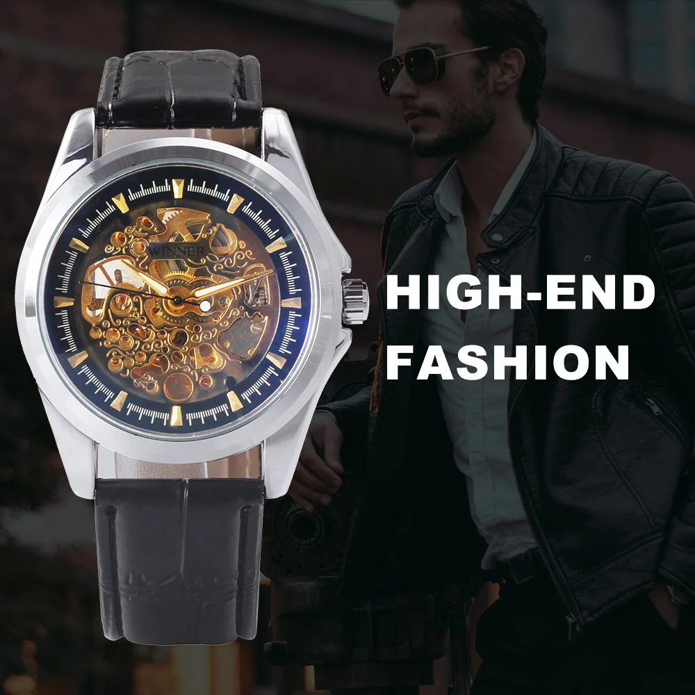 Роскошные Механические Мужские часы Limited Королевского дизайна из голубого