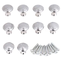 10pcsset stainless steel round cabinet knobs drawer knobs kitchen cupboard pull handles furniture hardware accessory