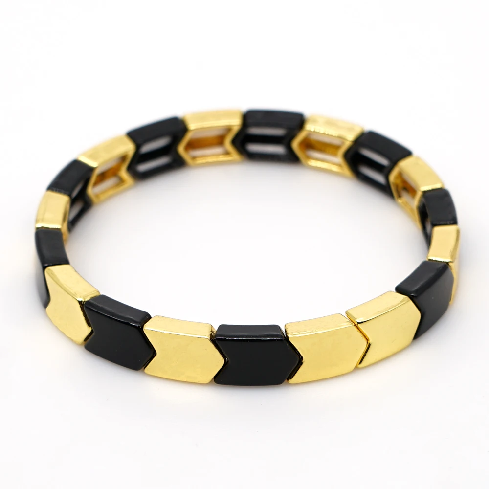 RO-B190101A Браслеты shinus, мужские, эмаль, плитка, бусины, браслет, Pulseras Mujer Moda,, золотые ювелирные изделия, для женщин, модные, любовные буквы, браслеты, подарки - Окраска металла: RO-B190101A