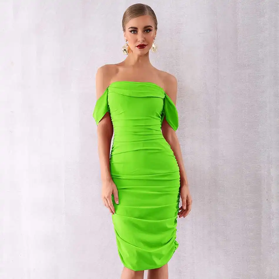 DressBird женское летнее Обтягивающее Платье vestidos сексуальное с открытыми плечами