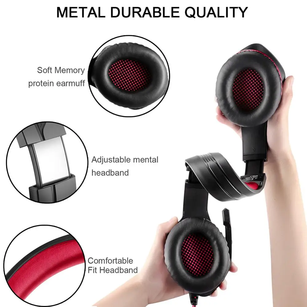 

Gaming Headset with Mic In-line Controller Noise Cancelling Surround Sound 3.5mm Headset for PC/PS4/ XBOX One