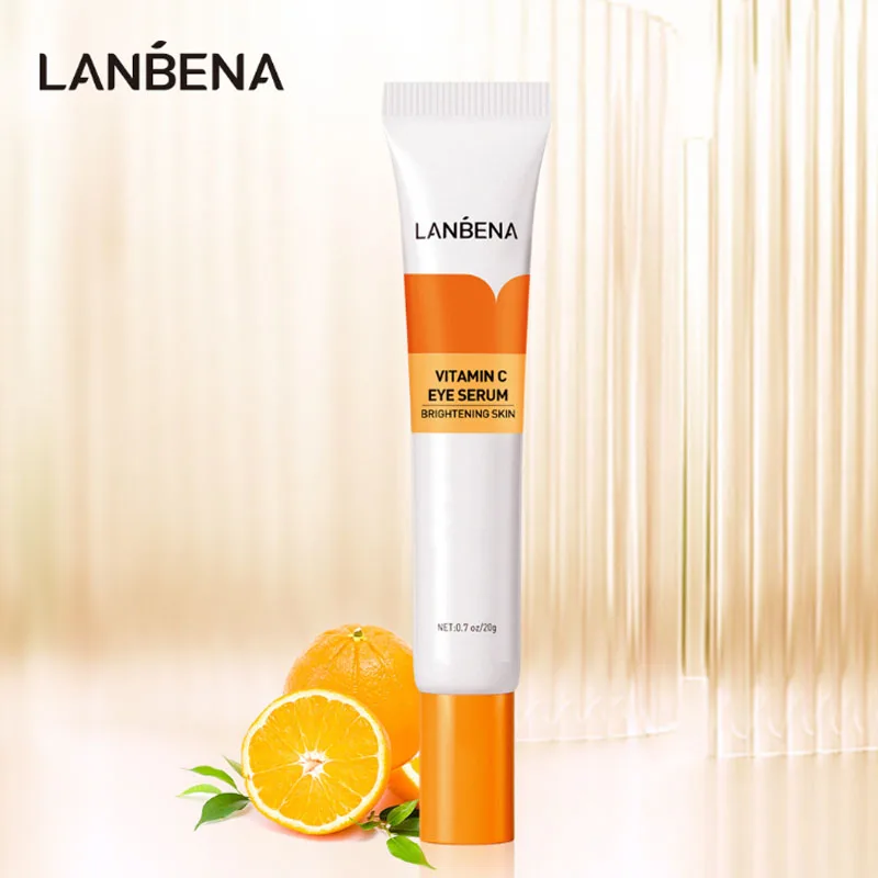 

LANBENA Vitamin C Whitening Eye Serum Remove Dark Circles Nicotinamide Brighten Reduce Pigmentation Repair Black Eye Skin Care