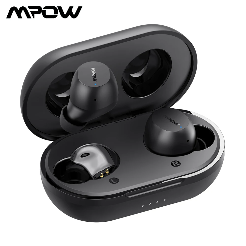 Mpow-auriculares inalámbricos M12 con Bluetooth, dispositivo de audio TWS, IPX8, impermeables, con estuche de carga, bajos punzantes y Control táctil para teléfono