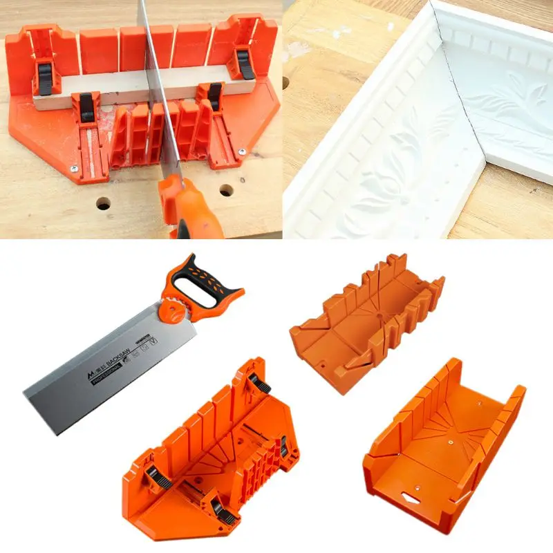 

New 12/14" Adjustable Wood Miter Box Saw Cutting Grip Back Saw 0/22.5/45/90 Degrees