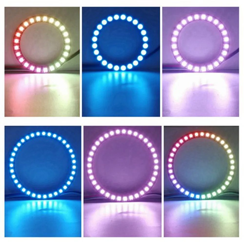 

WS2812B Led 8/16/24/35/45Leds Pixel SP110E Controller Kit Gyverlamp RGB Ring Individul AddressabIe WS2812 IC BuiIt-in Lights