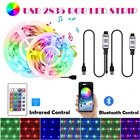 RGB 5V USB 2835 светодиодные ленты Bluetooth управление ИК гибкая лента диод украшение фоновый светильник ТВ фестиваль спальня