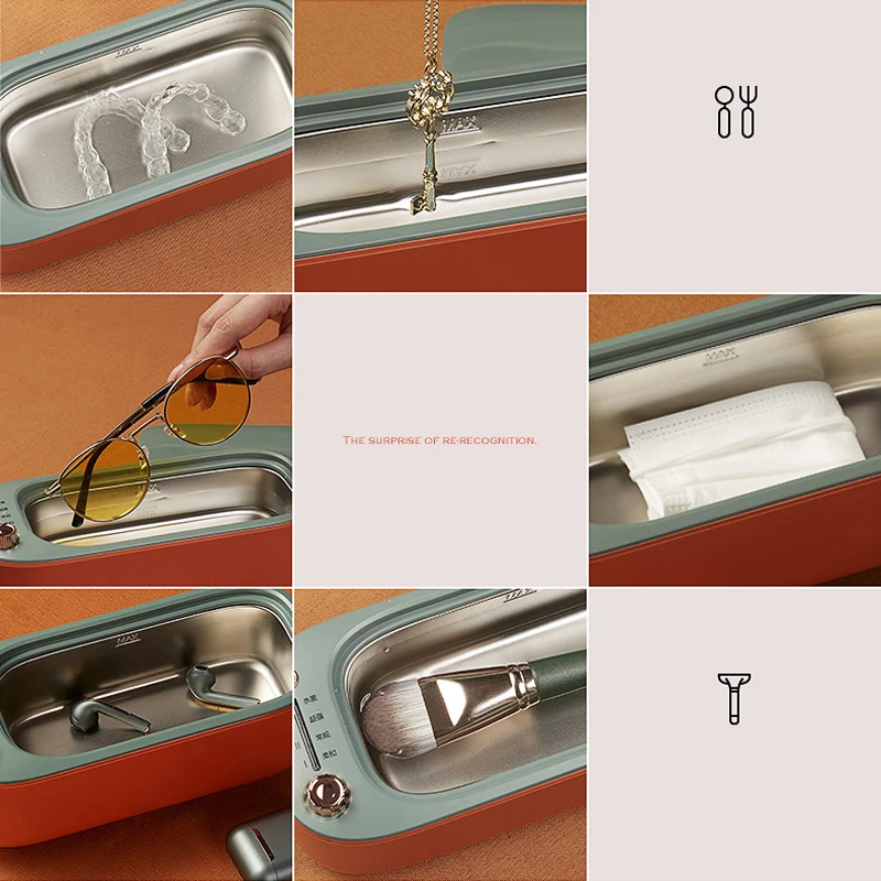 

12V Ultrasonic Cleaner Ultrasound Cleaning Machine with UVC Sterilization for Jewelry Glass Razor Personal Care Tools 400ml
