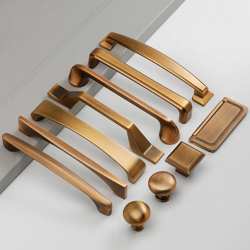 Дверные ручки желтая медная ручка для шкафа Современная контрастная дверная