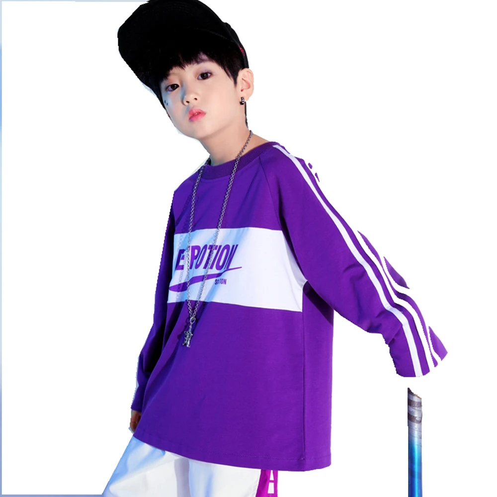 Детский костюм для уличного танца свободные брюки с длинным рукавом одежда в