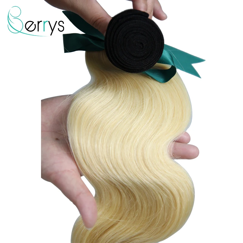 Бразильские человеческие волосы Berryshair 10 А темные корни волнистые 1B/613 светлые 1/3/4
