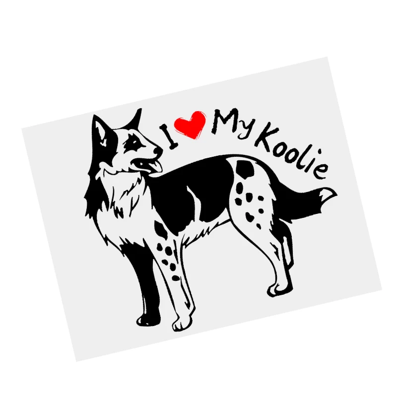 

S61257 # Koolie Dog Black Transparent Car Sticker Vinyl Decal Waterproof Decors for Motorcycle Bumper Laptop