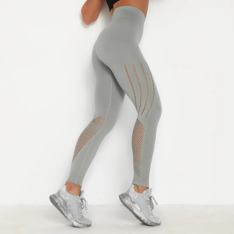 

Эластичные трикотажные бесшовные спортивные штаны для йоги с высокой талией, женские леггинсы для фитнеса