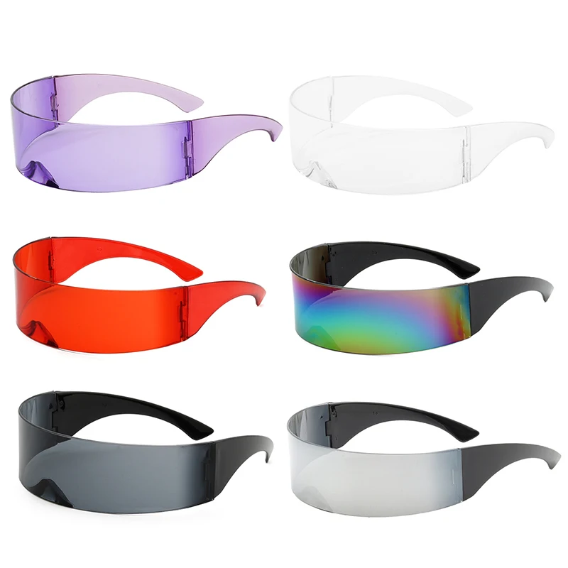 

Fashion Personality Sunglasses Visor Glasses Party Glasses Wrap Shield Large Mirror Sunglasses Riding Windproof Glasses
