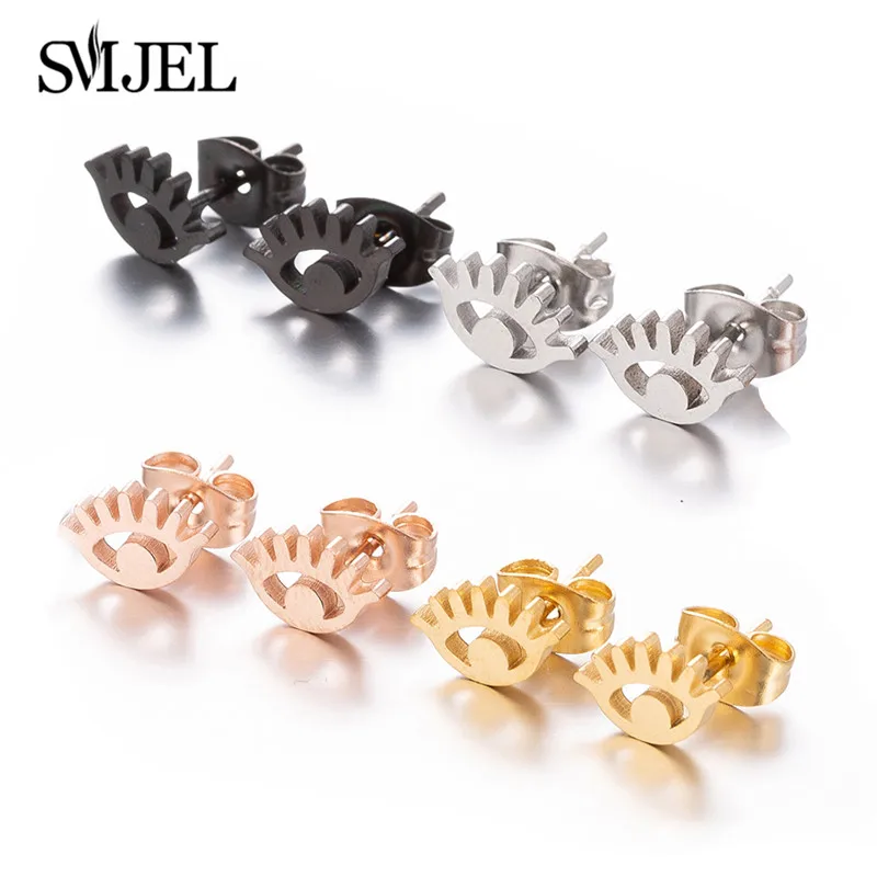 SMJEL миниатюрные серьги из нержавеющей стали серьги-гвоздики в форме милых глаз