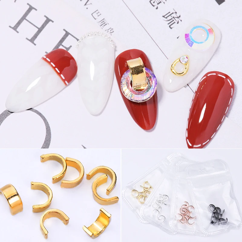 10 шт./пакет 3D украшения для ногтей золотые серебристые розовые металлические