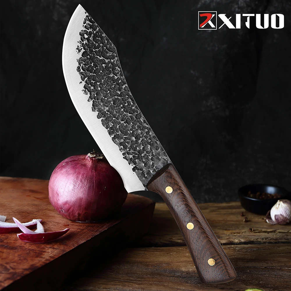 

XITUO Forged Slaughter Knife Kitchen High Carbon Professional Meat Vegetable Slicing Tools Handmade Butcher Cutting Chef Knife