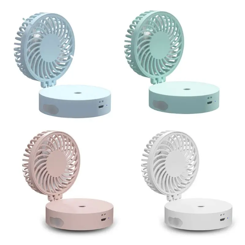 

Portable Summer Mini Handheld Folding Fan USB Rechargeable Air Conditioning Humidifier with Colorful LED Night Light for H05F