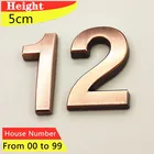 Дверная табличка, наклейка с номером дома #00-99, современный 3D номер квартиры в отеле на двери, пластиковая красная бронзовая табличка с названием 2 шт.упак. 5 см