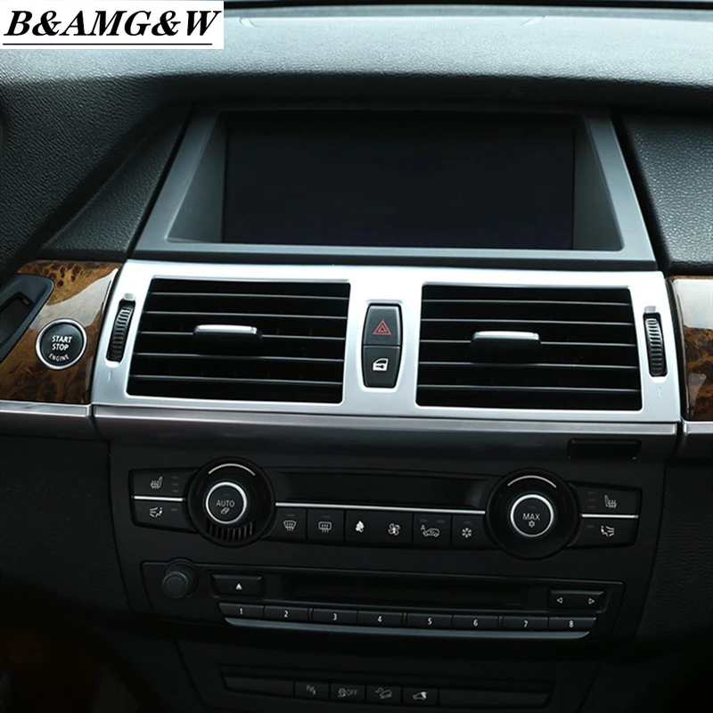 Car Styling Center Console Air Outlet Frame Decoration Cover Trim For BMW X5 E70 X6 E71 2008-2014 Interior Auto Accessories | Автомобили и