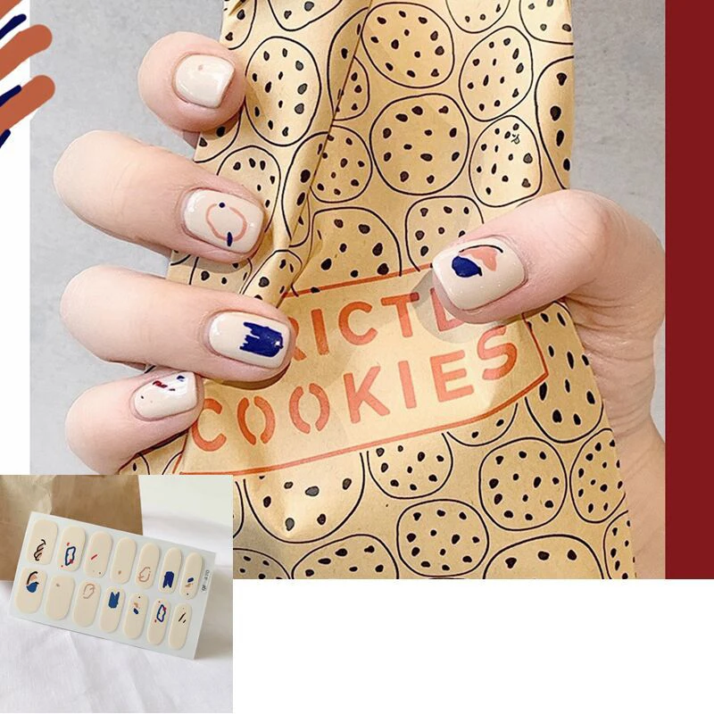 

14Tips/Sheet Heart Glitter Nail Art Stickers Nail Wraps Waterproof Full DIY Manicure Accessories Self-Adhesive Sticker