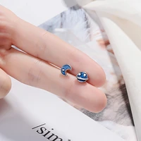 small exquisite silver color stud earrings for girls fashion jewelry gift trendy moon and star design women oorbellen