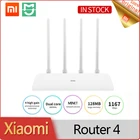 Xiaomi Router 4 1167bMps 4 Антенна 2,4G 5 ГГц двухдиапазонный оптоволоконный полный гигабитный смарт-роутер MiNet быстрое подключение Wifi ретранслятор