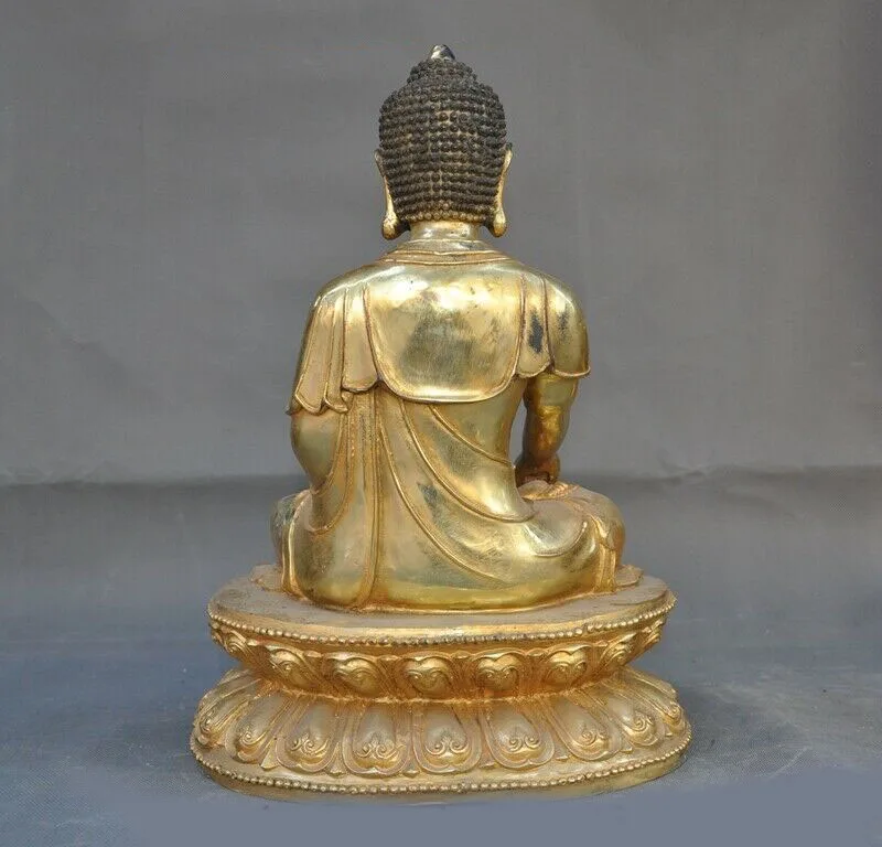 

wedding decoration China Buddhism Bronze 24k gold Gilt Sakyamuni Shakyamuni Tathagata Buddha statue