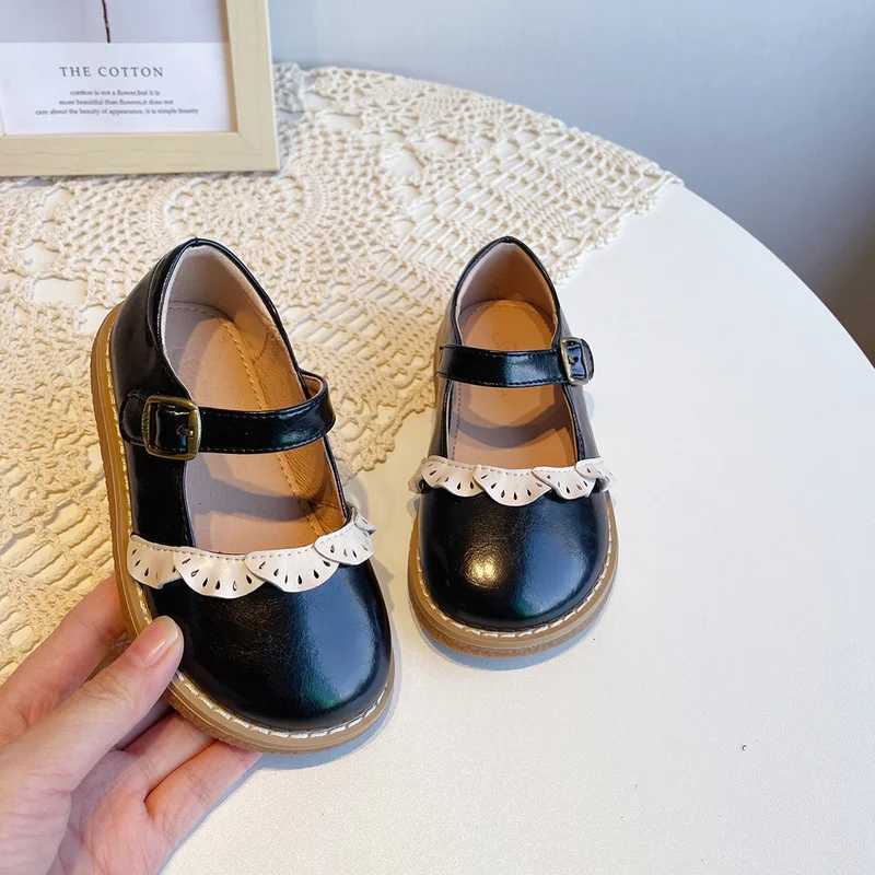 

Kids Girls Soft Genuine Leather Shoes Baby Sweet Dress Shoes Spring Autumn New Children Princess Party Shoe SX538