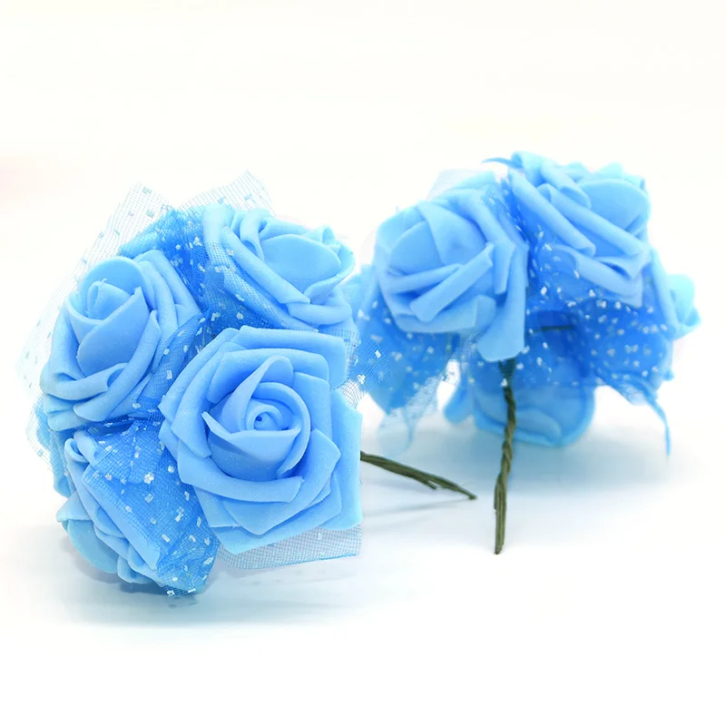 30 голов 4 см Очаровательная ПЭ пена роза искусственные розы Свадебный букет цветов дома Свадебная вечеринка Настольная Ваза Декор ярко поддельные цветы