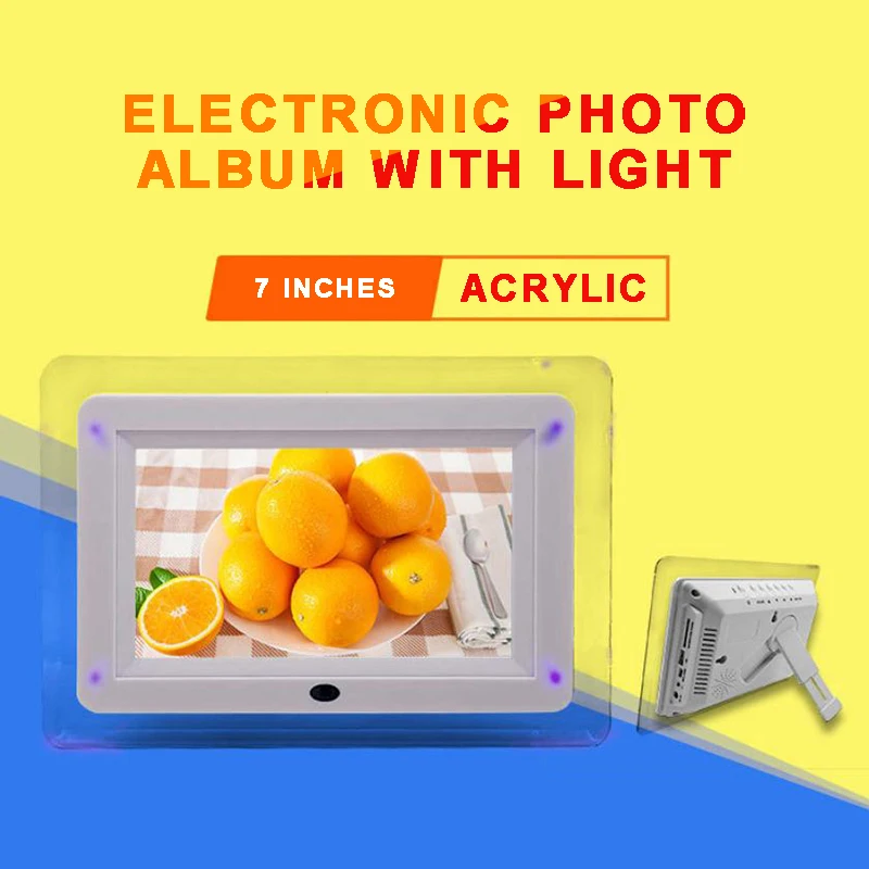 

POHIKS 1pc 1024x600 Smart Digital Photo Frame High Quality MP3/MP4 Player 7inch Electronic Photos Album With Remote Control