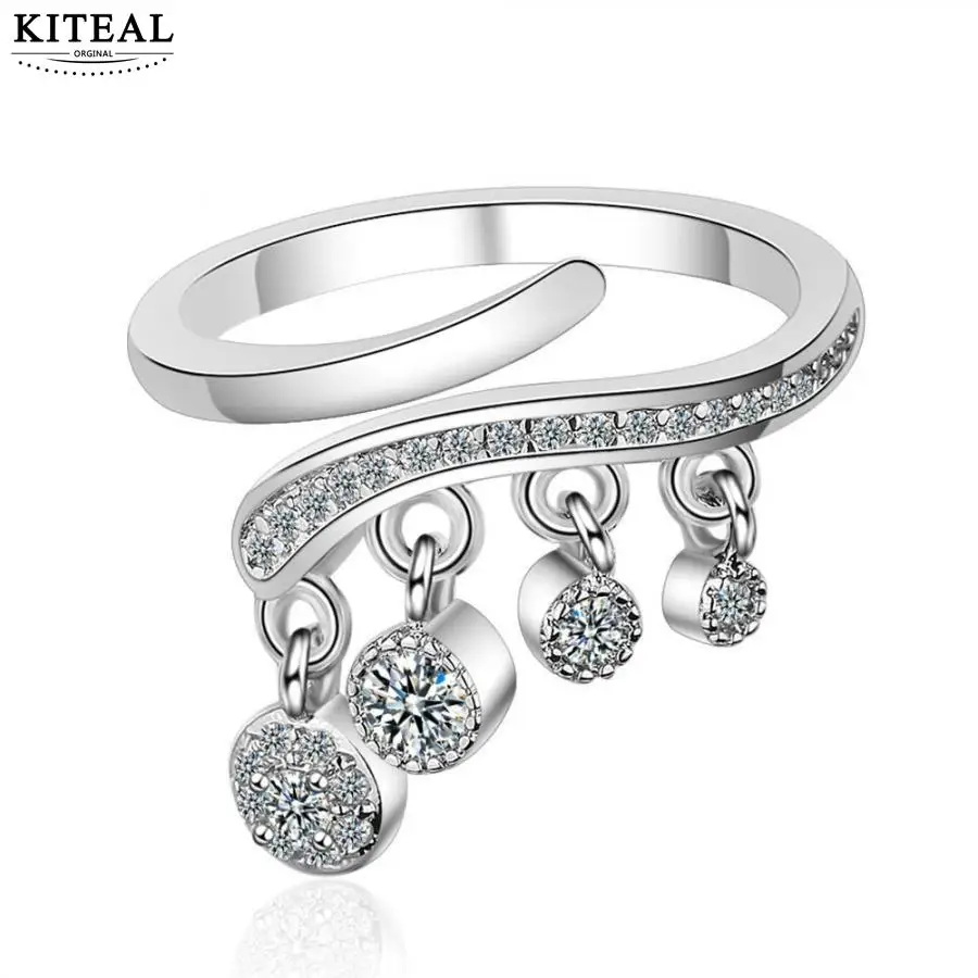 2019 новая корейская мода Висячие посеребренные кольца для женщин леди