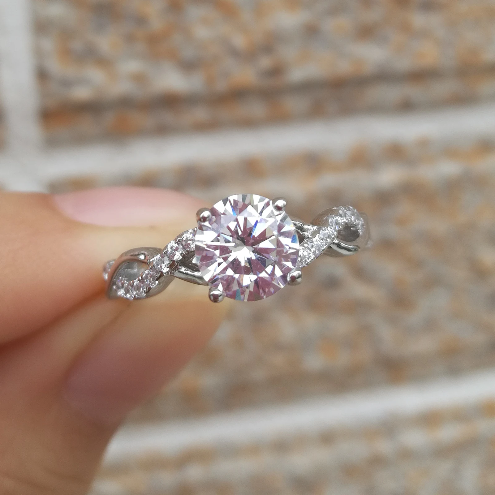 

Newshe 925 Sterling Silver Rings Wedding Engagement Ring Sets For Women AAA Zircon Clearance Sales Ship From USA