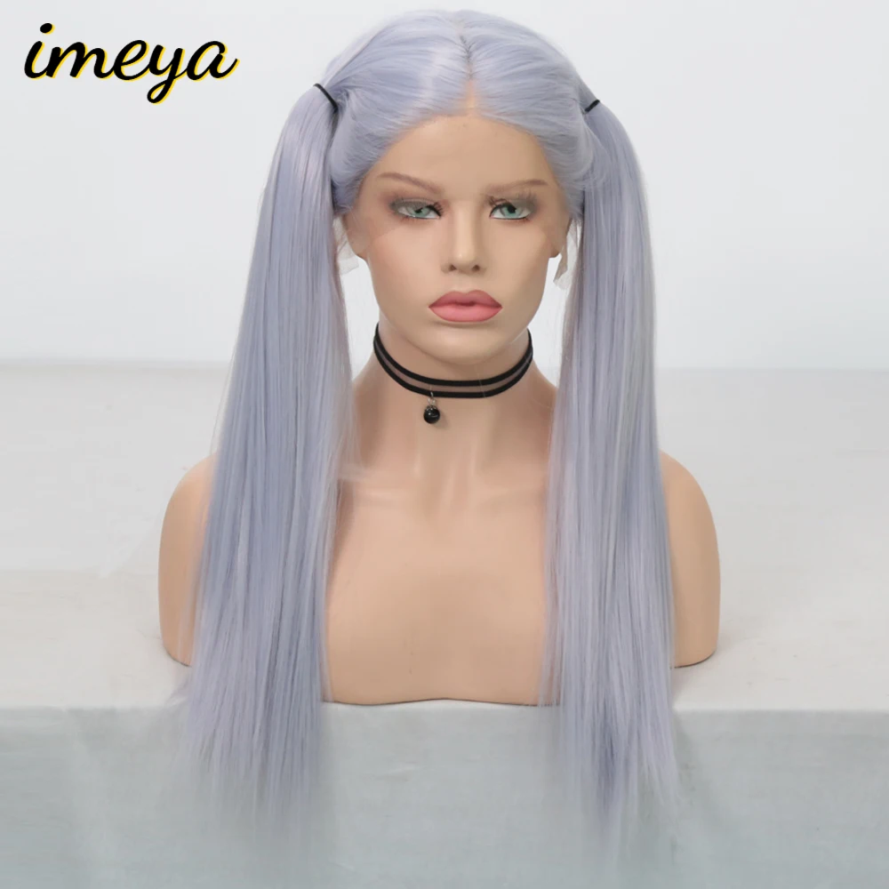 Imeya, 150% плотность, 24 дюйма, шелковистые прямые парики, термостойкие волосы, синтетические, 13x3, парики на кружеве для женщин, можно косплей, парики