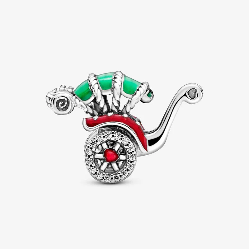

2020 New Autumn 925Silver Rickshaw Charms Enamel Beads Fit Bracelet Original Making Fashion DIY Jewelry For Women