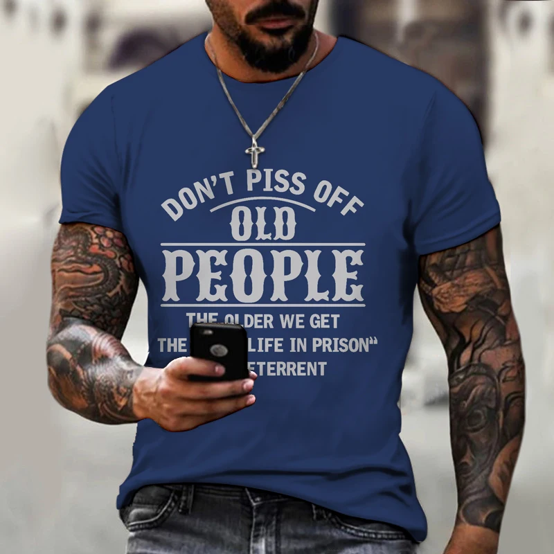 

New Slogan Men's T-shirts High Street 3D T-shirt Summer Fashion Tops Daily Breathable Short Sleeve O-Neck Streetwear