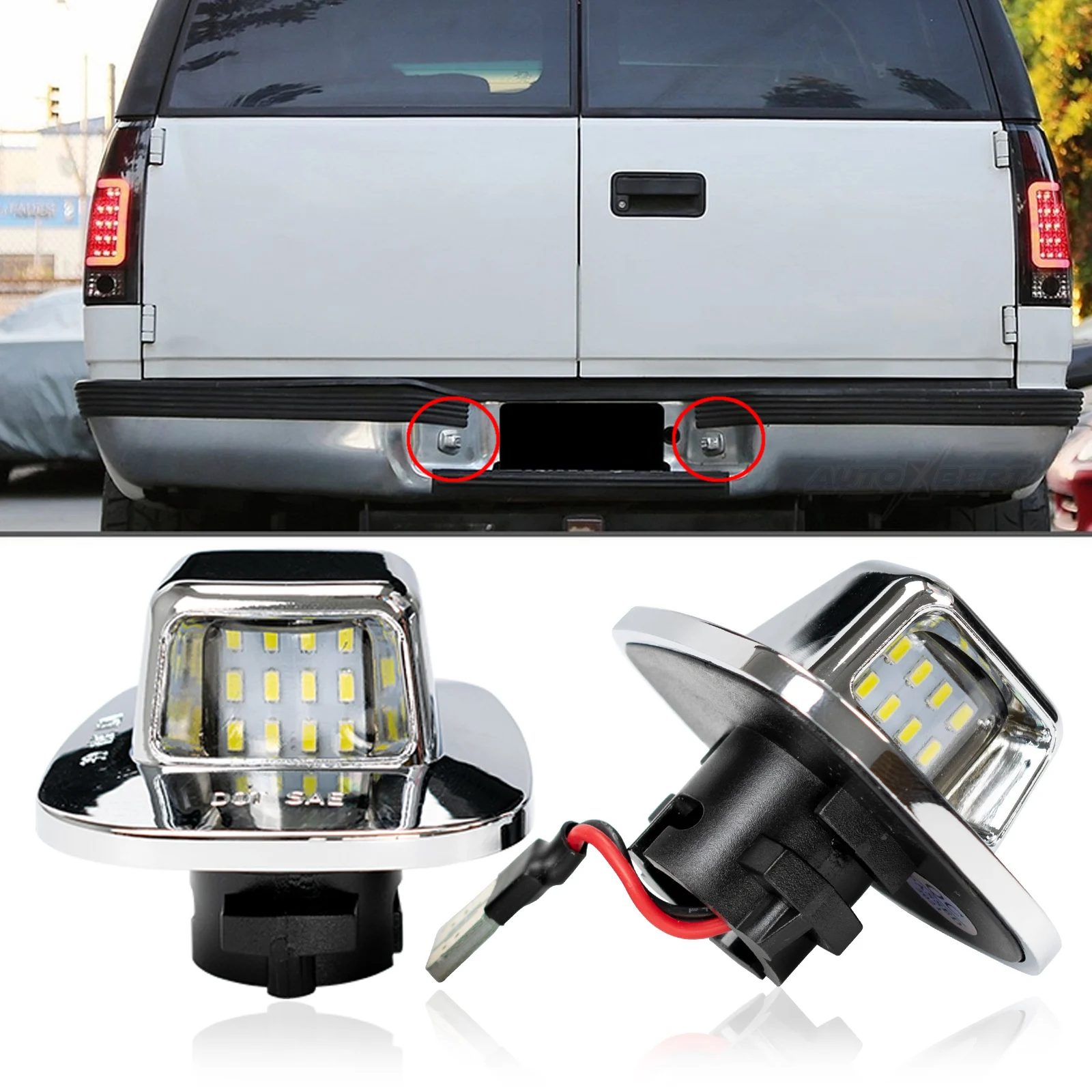 

Светодиодная лампа в сборе для номерного знака для Chevy C/K1500 2500 35001988-1999 черный корпус 6000K Белый Пикап грузовик 2 упаковки