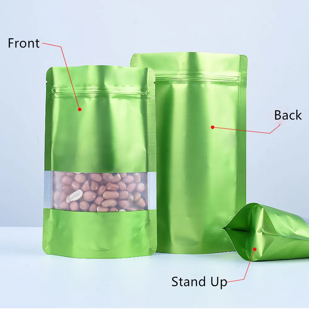 Пакеты из алюминиевой фольги матовые зеленые 100 шт./лот | Дом и сад