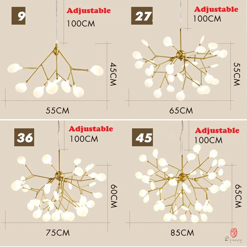 Современный светодиодный подвесной светильник с веткой огненной ветки