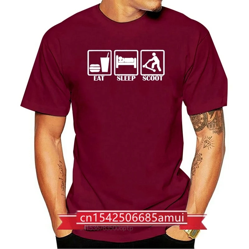 

Men T Shirt EAT SLEEP SCOOT Push Stunt Scooter Funny T Shirt Funny t-shirt Novelty Tshirt Women