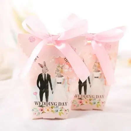 20 шт./лот белое платье невесты с зеленой лентой вечерние свадебные подарочные