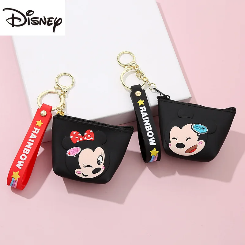 

2021 New Disney Mickey Women's Coin Purse Cartoon Minnie Cute Keychain Fashion Trend Storage Silicone Children's Mini Coin Purse