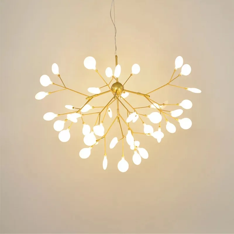 

Nordic Firefly Modern LED Chandelier Simple Glossy G4 Indoor Hotel Lobby Guest Room Living Room Lighting Kitchen Restaurant Lamp