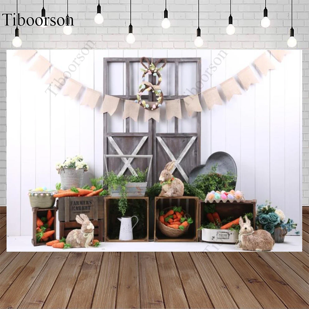 

Spring Easter Backdrops for Photography Carrot Bunny Eggs Newborn Baby Child Portrait Photo Background Photo Studio Decoration