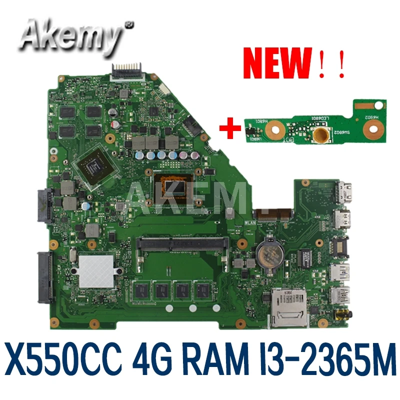 

Akmey X550CC For Asus X550CA R510C Y581C X550C X550CL laptop motherboard I3-2365M CPU 4G tested 100% work original mainboard